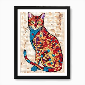 Mosaic Cat 9 Art Print