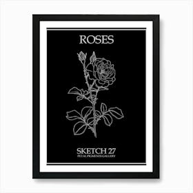 Roses Sketch 27 Poster Inverted Art Print