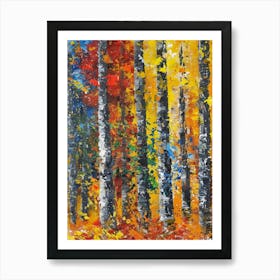 Birch Trees In Autumn 7 Art Print