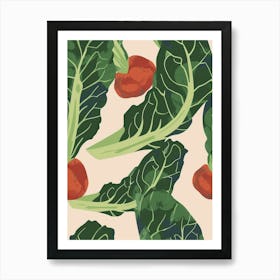 Leafy Green Vegetable Pattern  Art Print