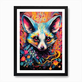  A Hidden Possum Vibrant Paint Splash 2 Art Print