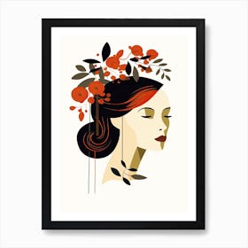 Bloom Body Woman Boho Illustration 3 Art Print