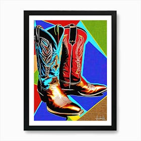 Cowboy Boots in Pop Art Card Art Print