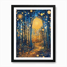 Moonlight In The Forest 3 Art Print