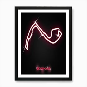 Circuit De Monaco Monaco F1 Track neon Art Print