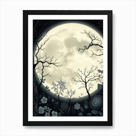 Full Moon In The Forest 10 Art Print