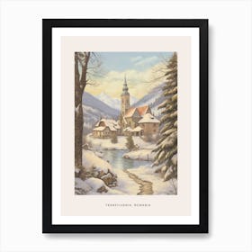 Vintage Winter Poster Transylvania Romania 4 Art Print