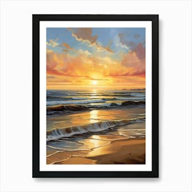 Sunset.Vincent Willem Van Gogh, frescoes. Art Print