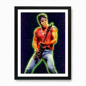 Bruce Springsteen Neon  Art Print