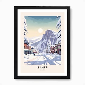 Vintage Winter Travel Poster Banff Canada 3 Art Print