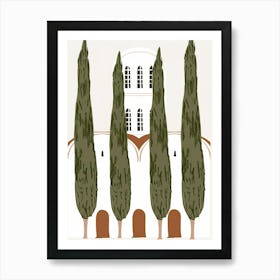 Cypress Trees 1 Art Print