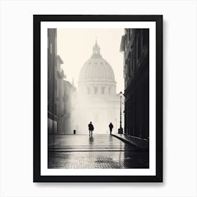 Rome, Italy, Mediterranean Black And White Photography Analogue 1 Art Print