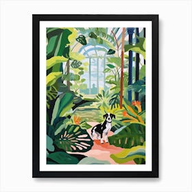 Painting Of A Dog In Brooklyn Botanic Garden, Usa In The Style Of Matisse 04 Art Print