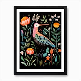 Folk Bird Illustration Dunlin 2 Art Print