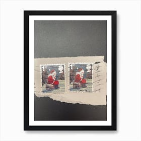 Santa Claus On Stamp Art Print