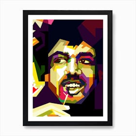 Jimmi Hendrix Rock Star Pop Art Wpap Art Print