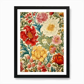 Floral Wallpaper 36 Art Print