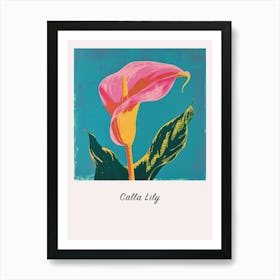 Calla Lily Square Flower Illustration Poster Art Print
