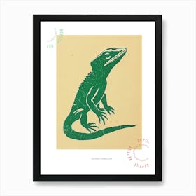 Green Fischers Chameleon Bold Block 2 Poster Art Print
