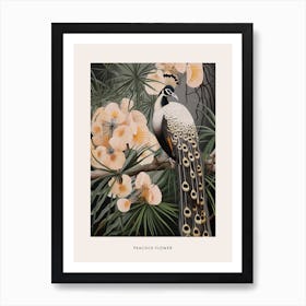 Flower Illustration Peacock Flower 2 Poster Art Print