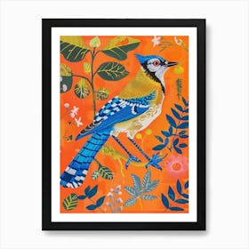 Spring Birds Blue Jay 2 Art Print