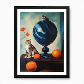 Tulips With A Cat 3 Dali Surrealism Style Art Print