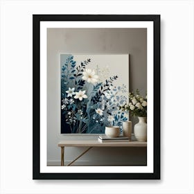 Blue And White Flowers Art Print