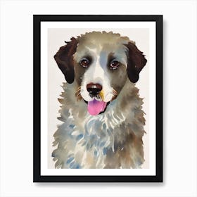 Spanish Water Dog 2 Watercolour Dog Art Print