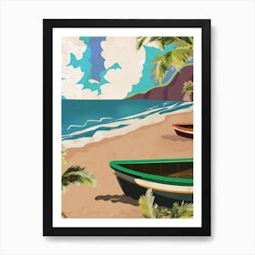 Boats On The Beach Art Print
