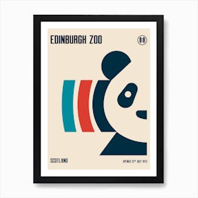 Edinburgh Zoo Retro Travel Print Art Print