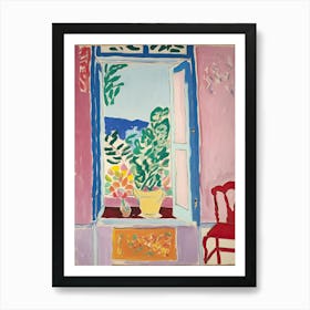 Open Window Red Chair Art Print