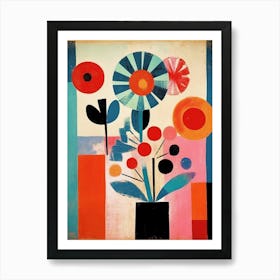 Abstract Flowers In A Vase Art Print