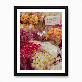 Pom Pom Flowers, Paris Art Print