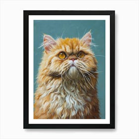 Persian Cat Relief Illustration 3 Art Print