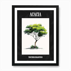 Acacia Tree Pixel Illustration 3 Poster Art Print