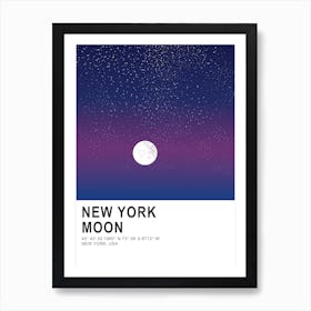 New York Moon United States of America Art Print