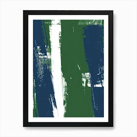 Green And White Abstract Painting Art Print