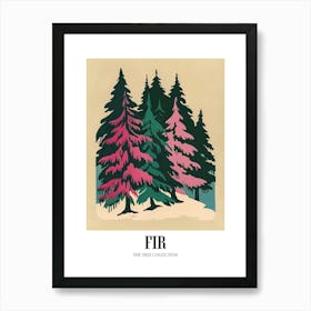 Fir Tree Colourful Illustration 1 Poster Art Print