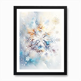 Intricate, Snowflakes, Storybook Watercolours 1 Art Print