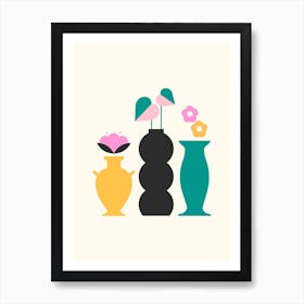 Pottery & Flowers Art Print