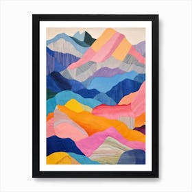 Mount Washington United States 5 Colourful Mountain Illustration Art Print