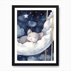 Baby Chinchilla 2 Sleeping In The Clouds Art Print