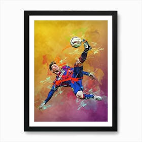 Lionel Messi Bicycle Kick 1 Art Print