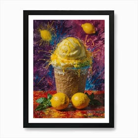 Ice Cream With Lemons Art Print