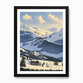 Davos, Switzerland Ski Resort Vintage Landscape 2 Skiing Poster Art Print