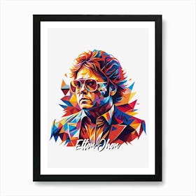 Elton Jhon 02 Portrait Music Icon Style WPAP Pop Art Art Print