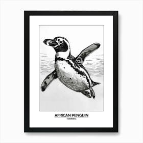 Penguin Swimming Poster 1 Art Print