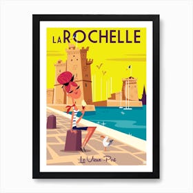 La Rochelle Le Vieux Port Poster Yellow Art Print