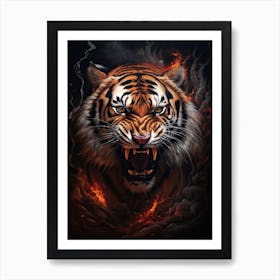 Tiger Art In Photorealism Style 2 Art Print