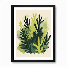 Moss Plant Minimalist Illustration 8 Art Print